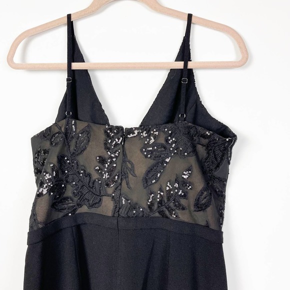 Dress The Population Womens Giulia Sequin Crepe Dress Large Black NWT. - Picture 6 of 8